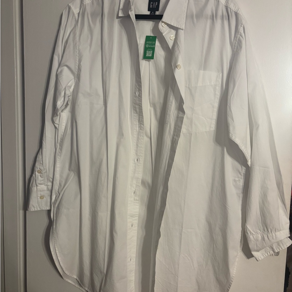GAP White Button Down Shirt Crisp Long Sleeve